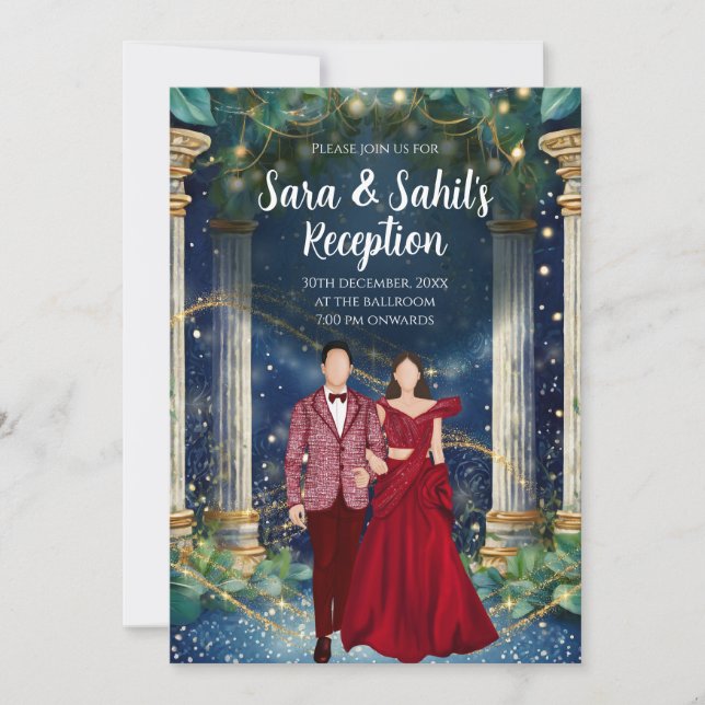 Digitala indiska mottagningsinbjudningar Sangeet Inbjudningar (Framsida)