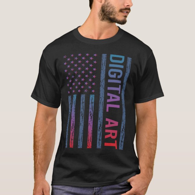 Digitala konst med övertoning-Flagga T Shirt (Framsida)