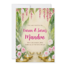 Digitala Mandap Mahurat-inbjudningar Mandvo-inbjud