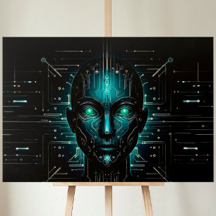 Digitala robotar för artificiell intelligens canvastryck