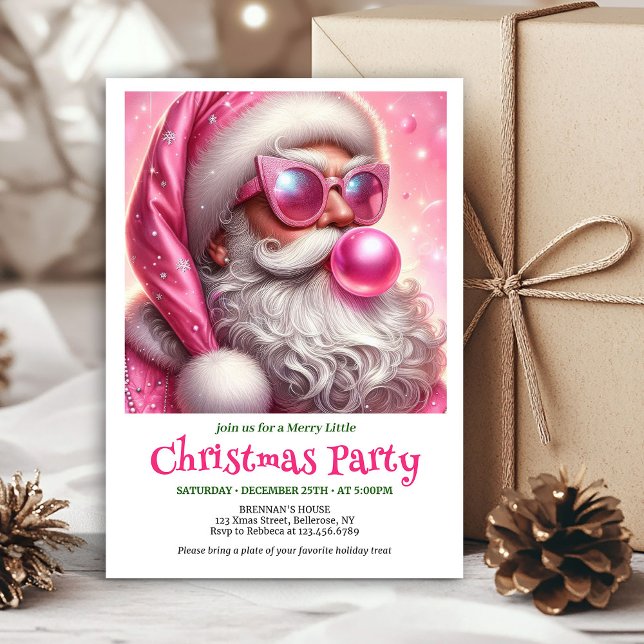 Digitala roliga Santa-solglasögon julinbjudningar Inbjudningar (Digital Funny Santa Sunglasses Christmas Invitation

)
