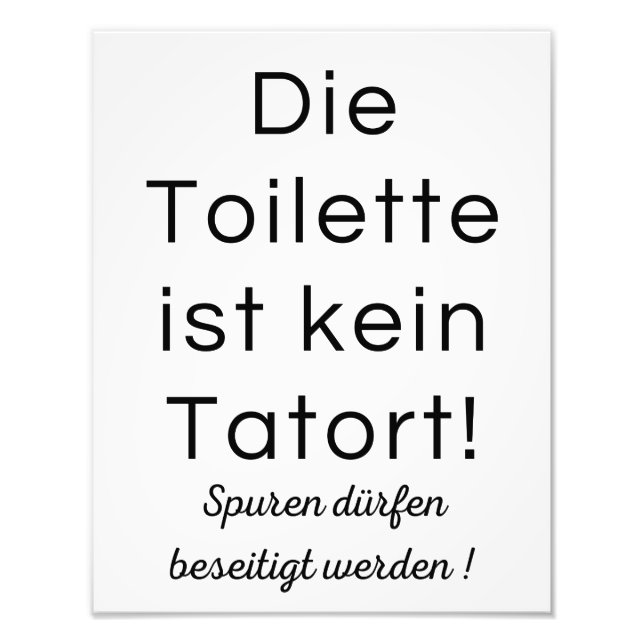 Digitales WC Poster Toilette Gästeklo Lustig, Bade (Framsidan)