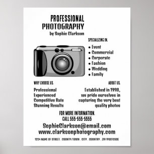 Digitalkameraikonfotograf, fotouthyrning poster