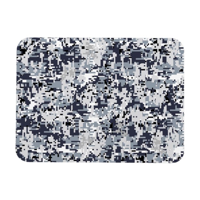 Digitalkamouflage i Urban Stil Silver Magnet (Horisontell)