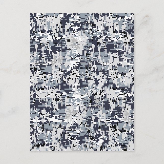 Digitalkamouflage i Urban Stil Silver Vykort (Framsida)