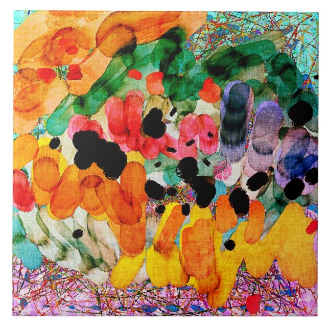 Digitalmålning för Abstrakt 1 utan titel Kakelplatta (Framsidan)