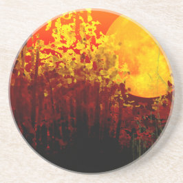 Digitalt belyst målning av Bamboo Måne Underlägg