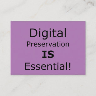 Digitalt bevarande är nödvändigt! visitkort