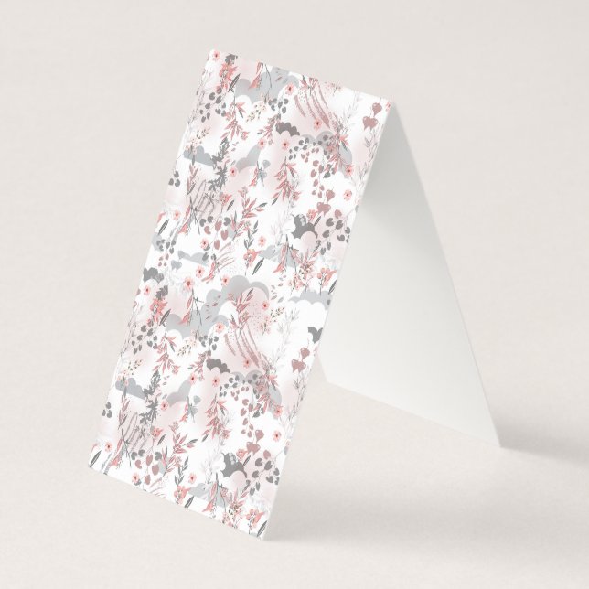 Digitalt Blommönster på Pastellfärgerna Kort (Baksida)