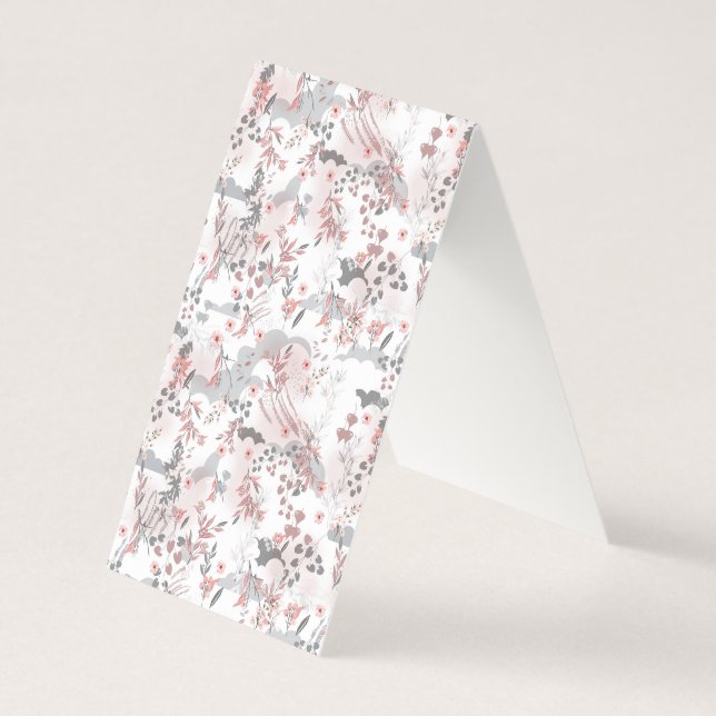 Digitalt Blommönster på Pastellfärgerna Kort (Baksida)