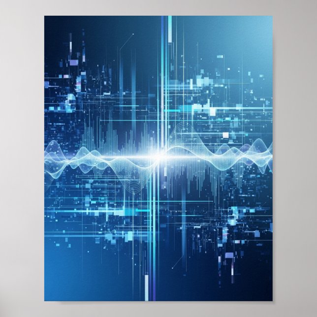 Digitalt dataflöde - Tech Wall Art Poster (Framsidan)