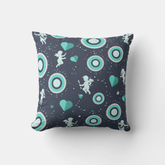 Digitalt design för cupid och hjärta kudde