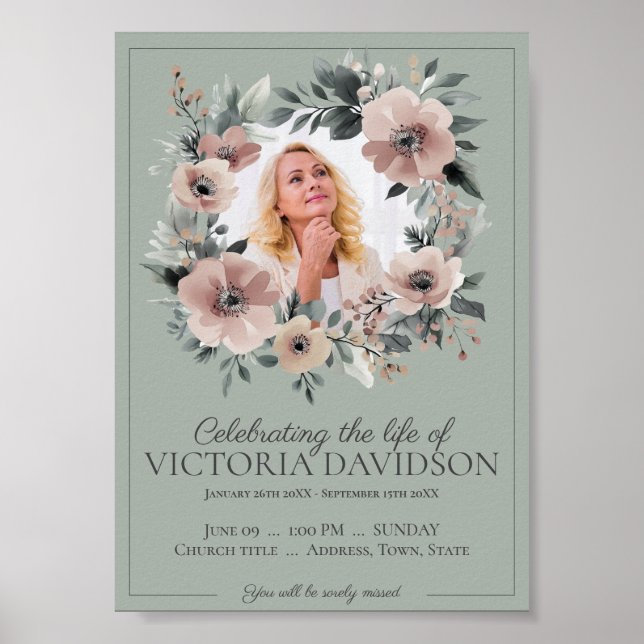 Digitalt dödsannons Underrättelse för omedelbar ne Poster (Framsidan)