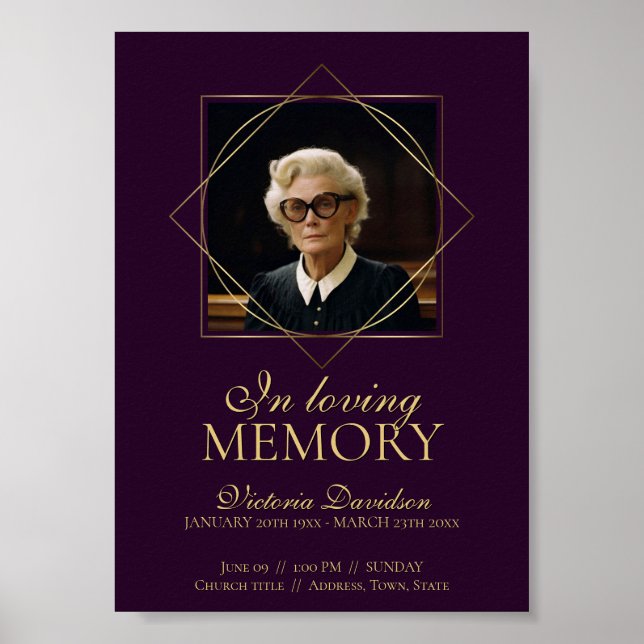 Digitalt dödsannonsbrev Post Deep Purple Poster (Framsidan)