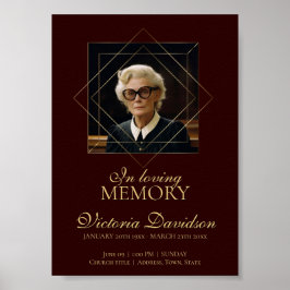 Digitalt dödsannonskort Mörk Röd Poster