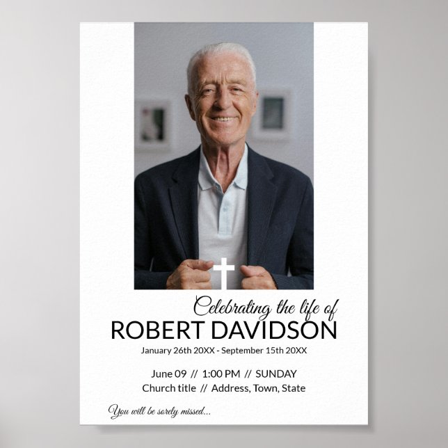 Digitalt dödsfallsmeddelande direktnedladdning poster (Framsidan)