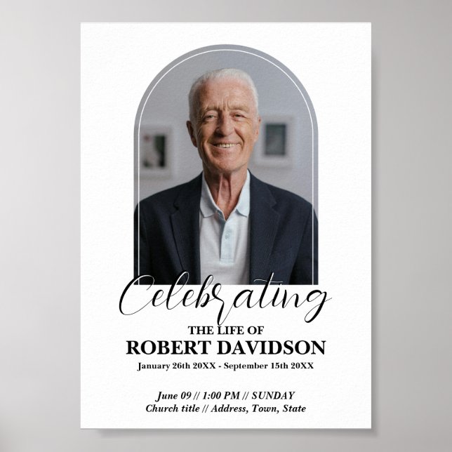 Digitalt dödsfallsmeddelande direktnedladdning poster (Framsidan)