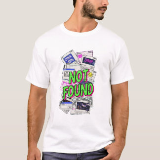 Digitalt fel Pop-up Glitch Art Hittades inte T Shirt