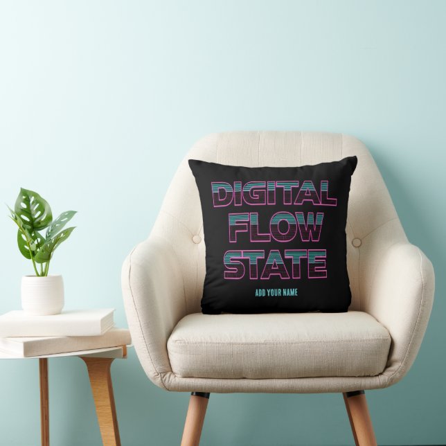 Digitalt flödestillstånd Retro Neon 80-tals spelan Kudde (Stol)