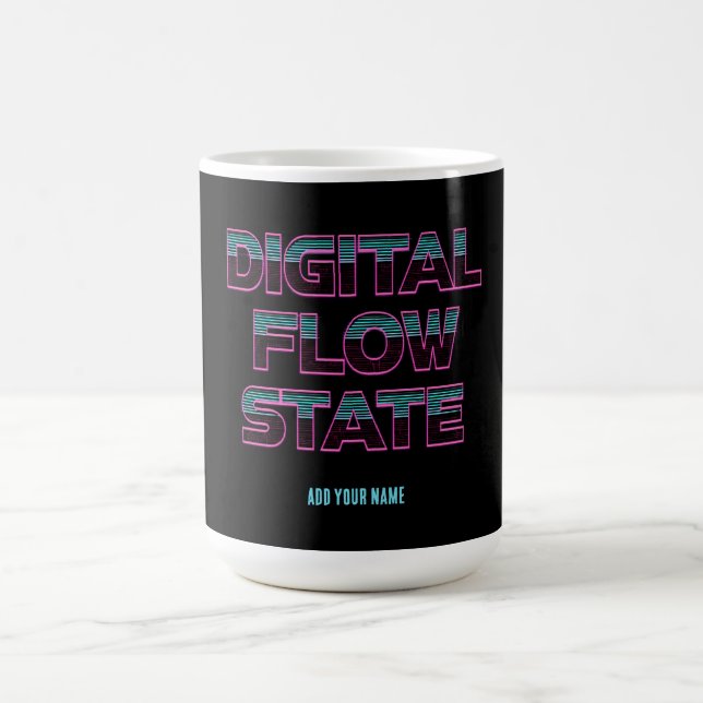 Digitalt flödestillstånd Retro Neon 80-tals speles Kaffemugg (Center)