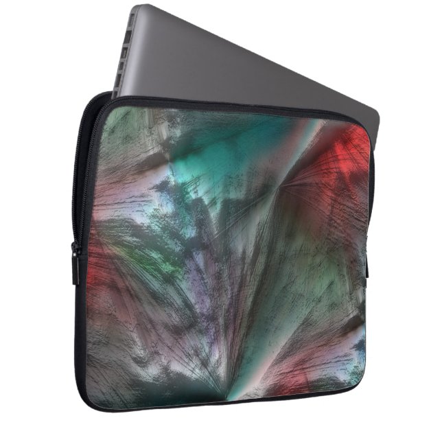 Digitalt krångel i silvrets grönt mynta till levan laptop fodral (Framsidan Höger)