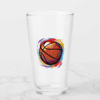 Digitalt målad basketdesign glaskopp
