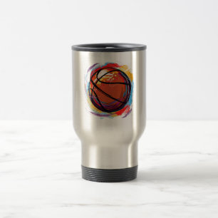 Digitalt målad basketdesign resemugg