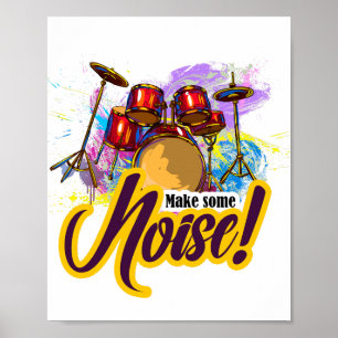 Digitalt målad Drums design Poster
