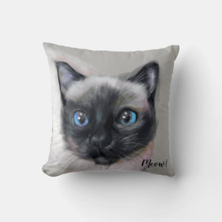 Digitalt målad katt. Meow! Kudde