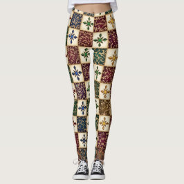 Digitalt Mönster - Monokrom Tribal Konst Leggings