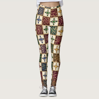 Digitalt Mönster - Monokrom Tribal Konst Leggings