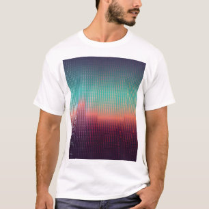 Digitalt stadslandskap, färglösa fyrkanter. t shirt