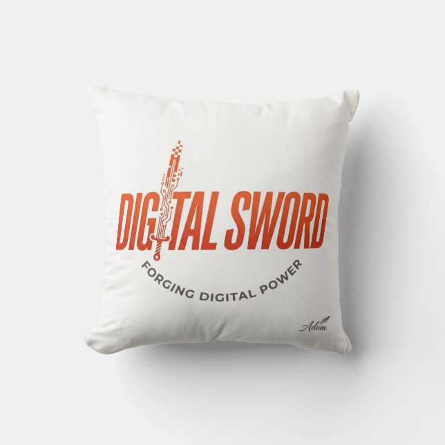 Digitalt Svärd Långärmad Tröja Kudde (Framsida)