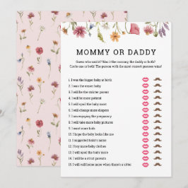 DigitalWildblomma Baby Shower-Mamma eller pappa-sp Inbjudningar