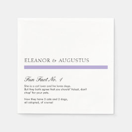 Digitial Lavender Lila Modern Roligt Facts Bröllop Pappersservett