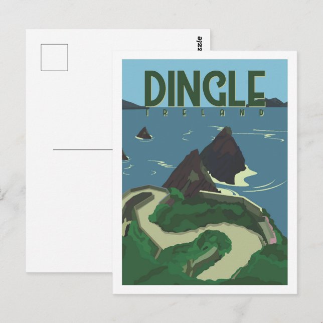 Digle Ireland Berömd Travel Ställe Illustration Vykort (Fram/baksida)