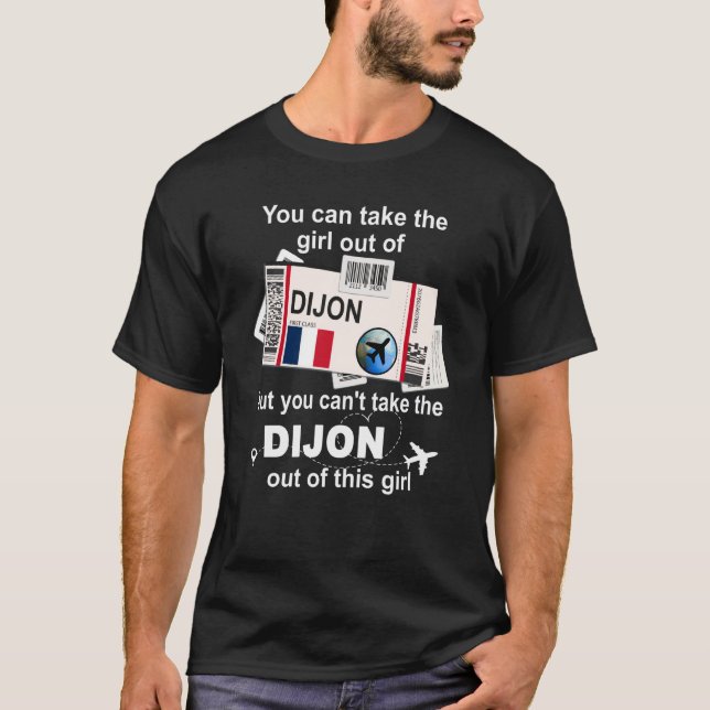 Dijon Boarding Pass Dijon Girl Dijon T Shirt (Framsida)