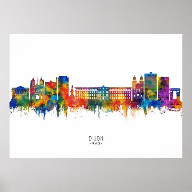 Dijon Frankrike Skyline Poster (Framsidan)