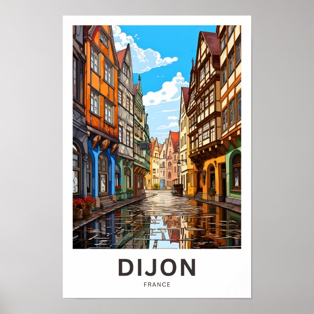 Dijon Frankrike Travel Skriv ut Poster (Framsidan)