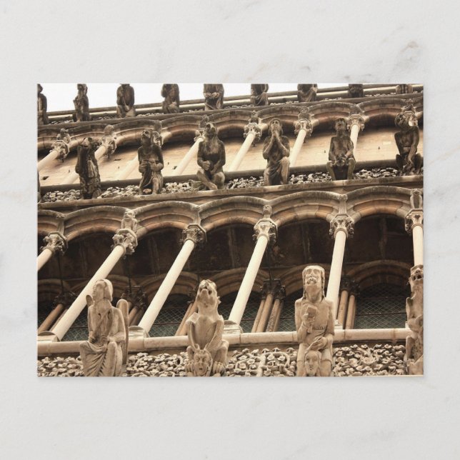 Dijon, katedral fasçade vykort (Framsida)