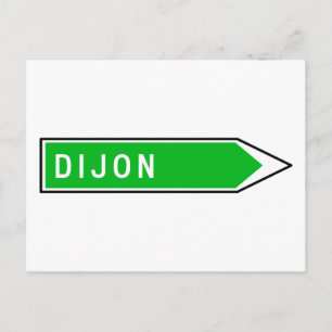 Dijon, vägskylt, Frankrike Vykort