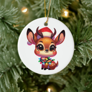Dik-Dik God jul Winter Animals Cute DikDik Julgransprydnad Keramik
