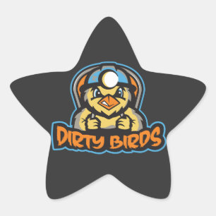 Dika in i Äventyr med Dirty Bird Stjärnformat Klistermärke
