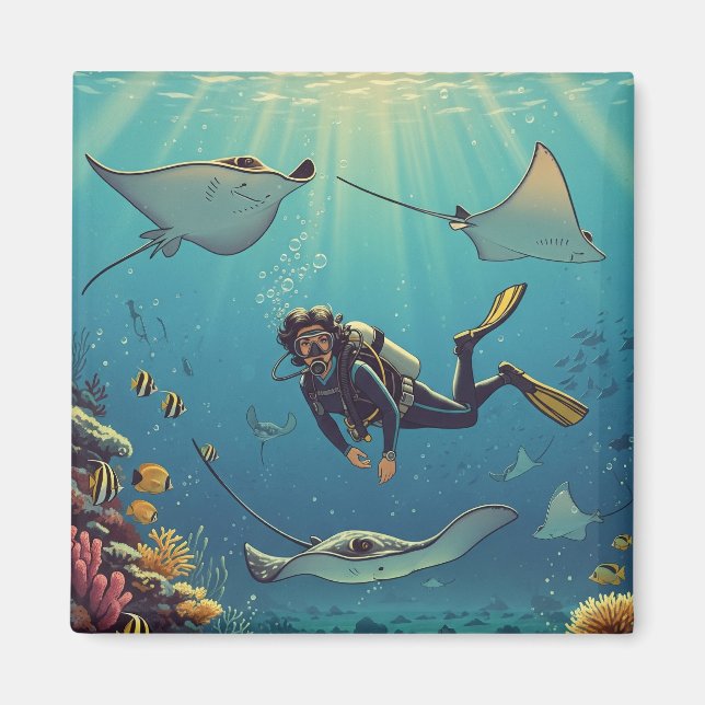Dika med fjällstrålar magnet (Framsidan)