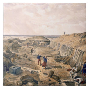 Diket av bastionen du Matt, pläterar från 'place Kakelplatta