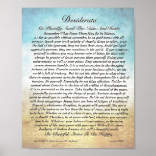 dikt & annan för Desiderata 8x10 storleksanpassar Poster