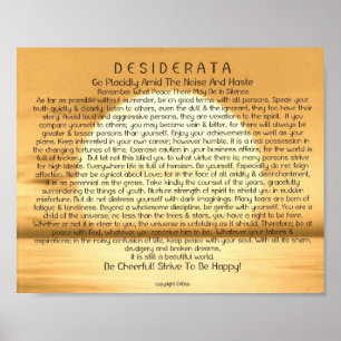 dikt & annan för Desiderata 8x10 storleksanpassar Poster
