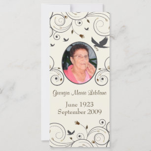 Dikt anpassningsbar Flowers och Swirls Memorial Ke