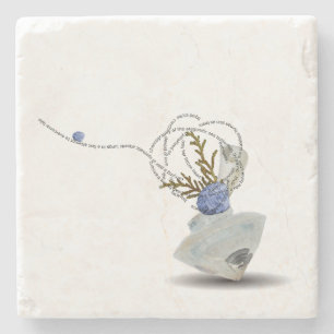 Dikt av årstidsskalet Ikebana diamant blue clam Stenunderlägg