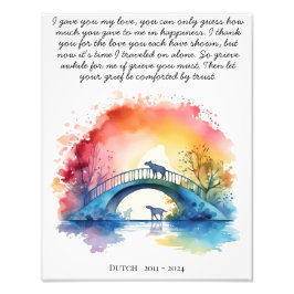 Dikt av hund Memorial Gift Pet Loss Sympathy Fototryck